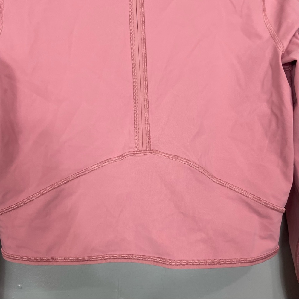 Lululemon Break A Trail Crop 1/2 1/4 Zip Hoodie Pink Pastel Women Sz 6 LW3DTKS - Picture 6 of 11